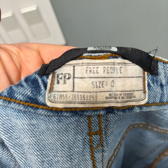 Free People Midi Blue Denim Skirt With Side Slits 0 - Picture 10 of 11